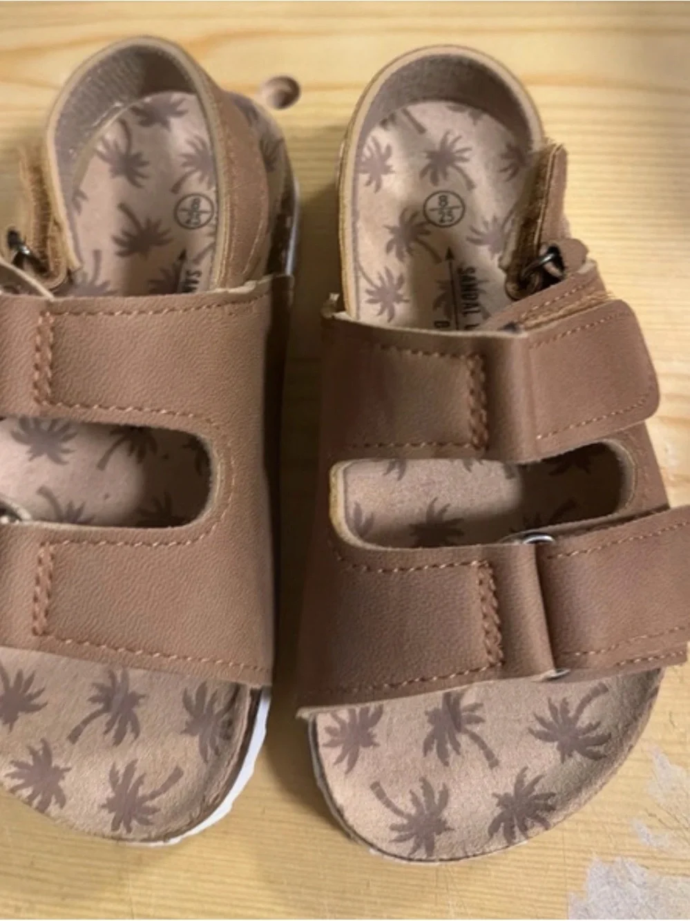 Amazon Kids Brown Slingback Sandals with White Outsole